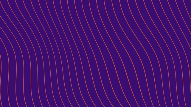 Flowing red orange lines on a deep violet background abstract wave motion graphic animation