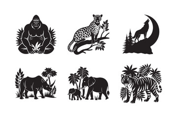 German Shepherd Working Action Dog Silhouette