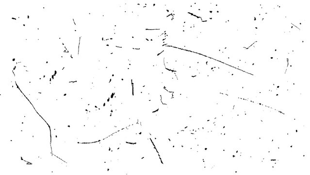 擦れたり、何かで引っ掻いたり、ぶつけたりしてできた、自然な傷のグランジ素材　テクスチャー・オーバーレイなど　16:9・8K UHDサイズ（7680 x 4320）透過PNG／JPEG白背景　黒・ブラック