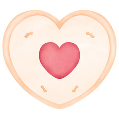 cookie Japanese Food Watercolor Illustration. ideal for Food, Valentine&rsquo;s Day, graphics, romantic branding, stickers, and social media visuals.