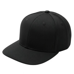 Fototapeta premium Black baseball cap isolated on transparent background