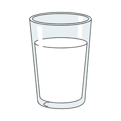 Simple glass of milk illustration vector graphic design