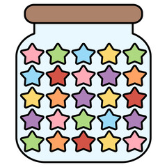 Cute Star Jar clipart isolated