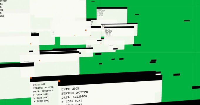 Orange markers starting panels appearing, zooming, pulling back, showing status on transparent