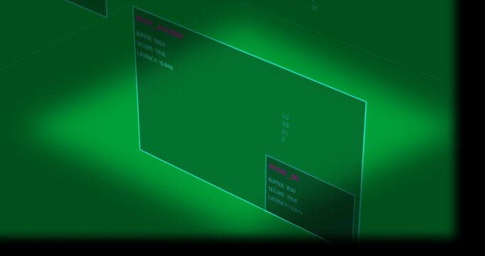 On pulse panel cycling digits, orbiting and NODE_96 moving for monitoring, background transparent