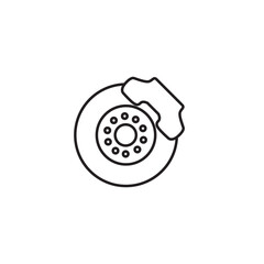 Wheel brake disc line icon, car service concept. Vector graphics.