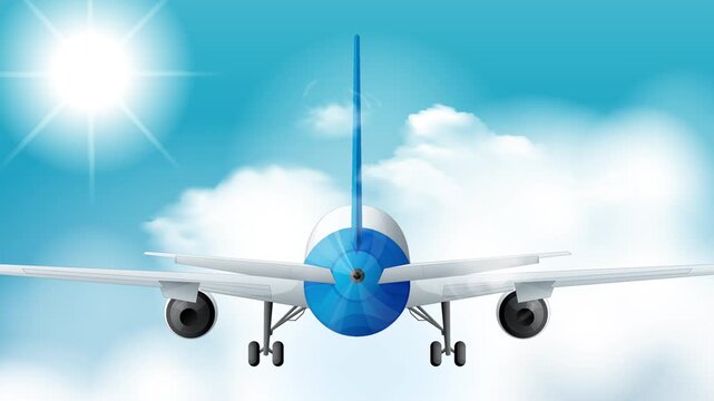 airplane in the blue sky
