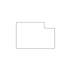 Minimal folder outline icon in simple line style. Clean user interface symbol for file management, directory, storage, and organization concepts. Isolated black vector illustration.