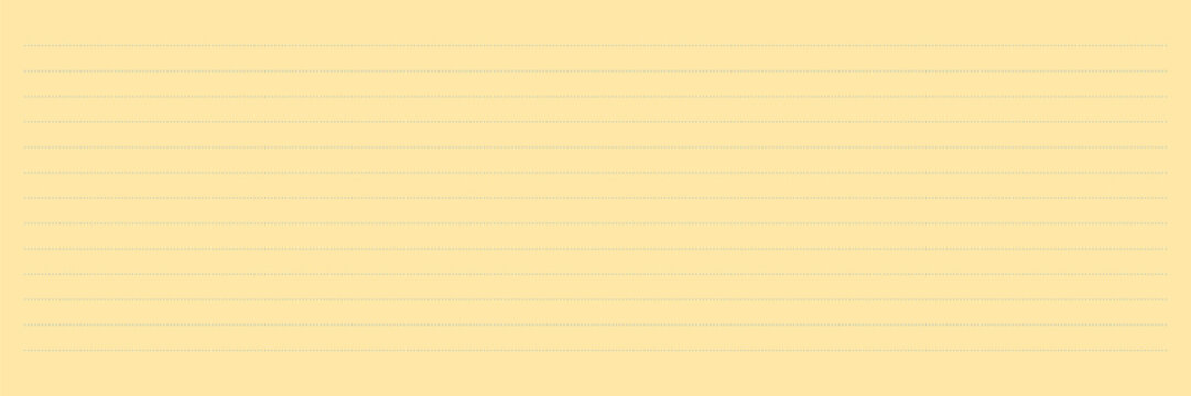 Dotted line on yellow background. Legal pad paper. Vector illustration