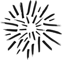 An organic hand-drawn marker stroke in black with a transparent background. Suitable for underlines, emphasis marks, dividers, annotations, and expressive graphic overlays