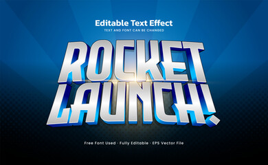 Obraz premium Rocket Launch Editable Text Effect – Futuristic Sci-Fi 3D Typography for Title, Logo, and Poster