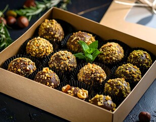 Hazelnut Chocolate Truffle with Crunchy Center