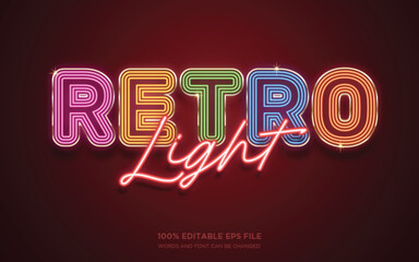 Fototapeta premium Retro Neon Light sign 3D editable text style effect