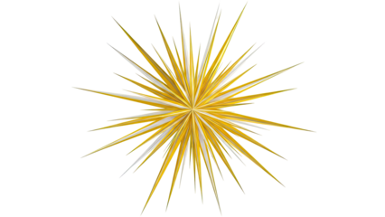 Golden Starburst Explosion on White Background