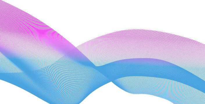 Abstract flowing wave pattern with smooth pink magenta to blue turquoise gradient and subtle line texture