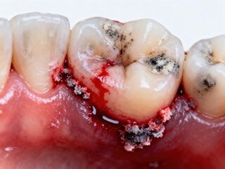 Fototapeta premium Decayedtoothwithgumbleeding