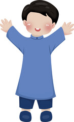 Illustration of happy muslim kid