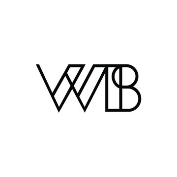 WB monogram logo design letter text name symbol monochrome logotype alphabet character simple logo