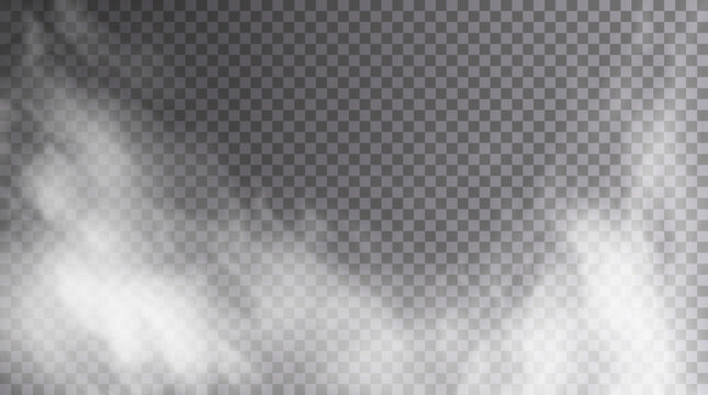 Abstract misty borders with white smoke over transparent background. Ideal for enhancing photos, videos, or design elements with a soft ethereal touch. Adds a cinematic look.