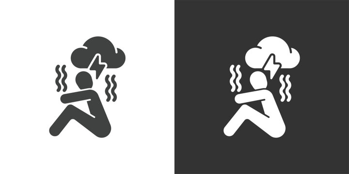 Stress and Depression icon. Solid glyph series icon