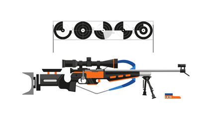 Fototapeta premium Precision shooting equipment with modern target practice graphic