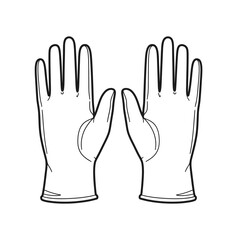 Obraz premium Clean Latex Gloves Icon, Hand Protection, Medical Gear, Safety Equipment, Illustration