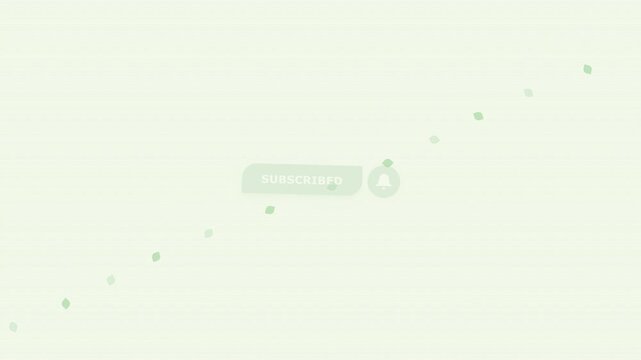 Organic Nature Green Subscribe Button Animation 4K, A fresh nature-themed subscribe button with leaf shapes and falling leaves animation. Perfect for travel vlogs, health and wellness channels