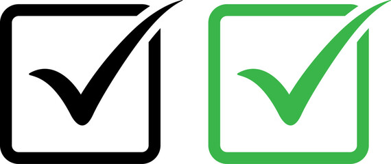 Checkmark icons in black and green © mohammad