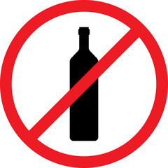 No alcohol bottle symbol
