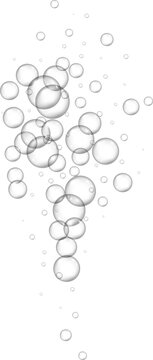 Air bubbles in water illustration with transparency. Soap foam effect