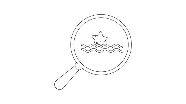 Starfish in the Sea - A Simple Line Art Animation.