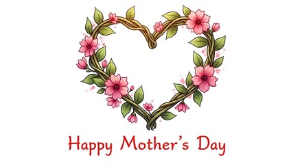 Happy mother's day heart shaped floral wishes for mom
