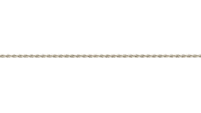 Thin White Rope on Black Background