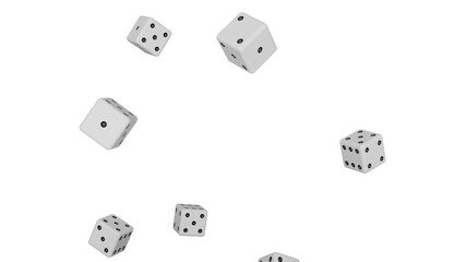 Floating Dice Against Black Background