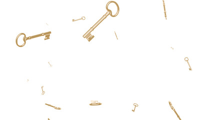 Vintage Keys on Black Background