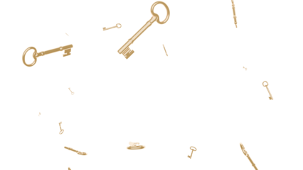 Vintage Keys on Black Background