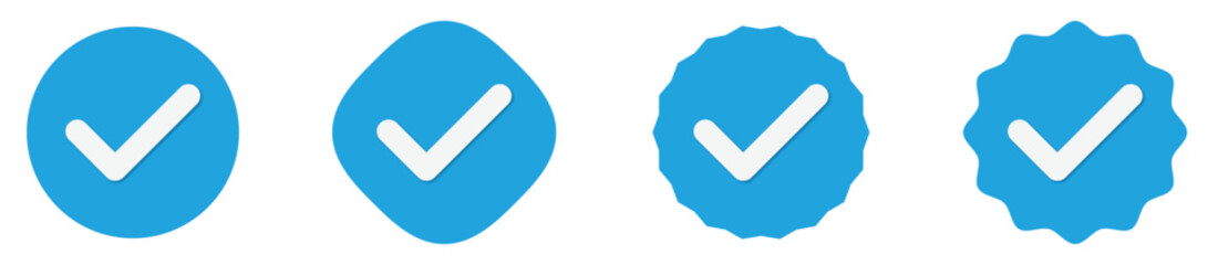 Verified Checkmark Badge Icons for Approval, Validation, Success, and Quality Assurance Design