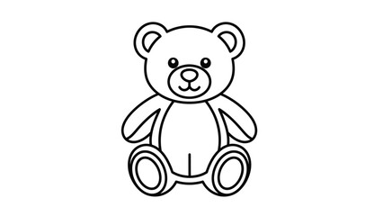 Obraz premium Cute Cartoon Teddy Bear Sitting Illustration.