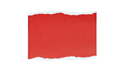 Torn Red Paper Over White Background