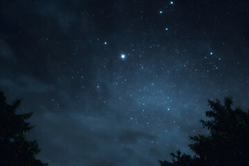 Night sky with subtle realistic stars creating a calm minimal atmospheric background