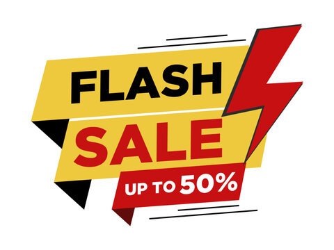 flash sale 50% banner template vector