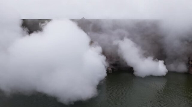 Steam rising up from the old Woudagemaal steam pumping station in Lemmer