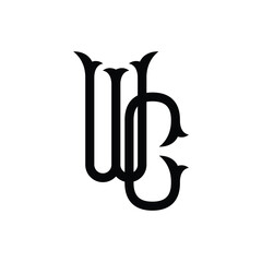 WC monogram logo design letter text name symbol monochrome logotype alphabet character simple logo