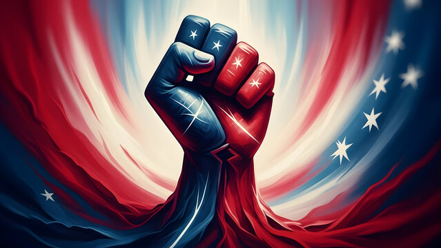 United fist of patriotism: symbol of strength and unity