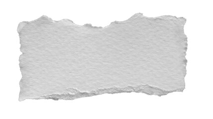 Torn white paper texture with strong rough bottom edge, isolated on transparent background.