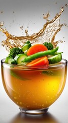 Fresh Vegetable Medley with Liquid Splash Party Appetizer