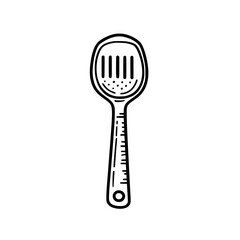 dash culinary artistry - Minimalist line art marinade measuring spoon | Clean, isolated vector art for creative projects.