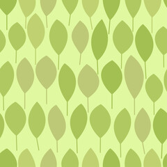 A seamless pattern with green leaves. Green leaves spring background.