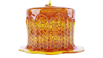 Viscous Honey Dripping Over a Hexagonal Honeycomb Structure