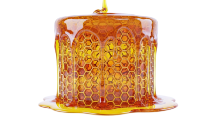 Viscous Honey Dripping Over a Hexagonal Honeycomb Structure